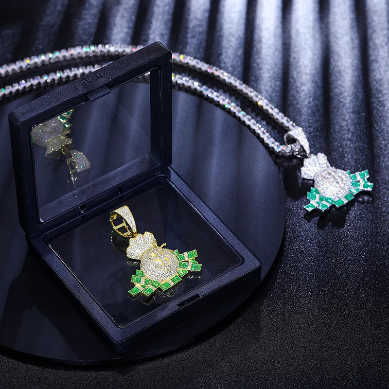 Dollar Money Bag Pendant Necklaces