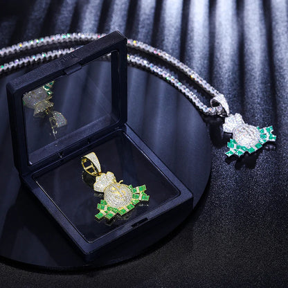 Dollar Money Bag Pendant Necklaces