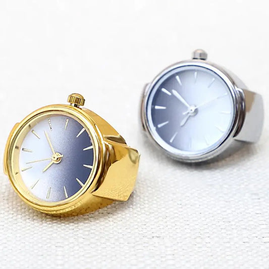Gold and silver of finger punk watch rings