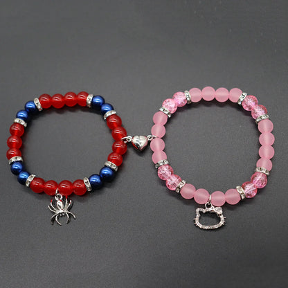 Bat Hello Cat Spider Couple Bracelets