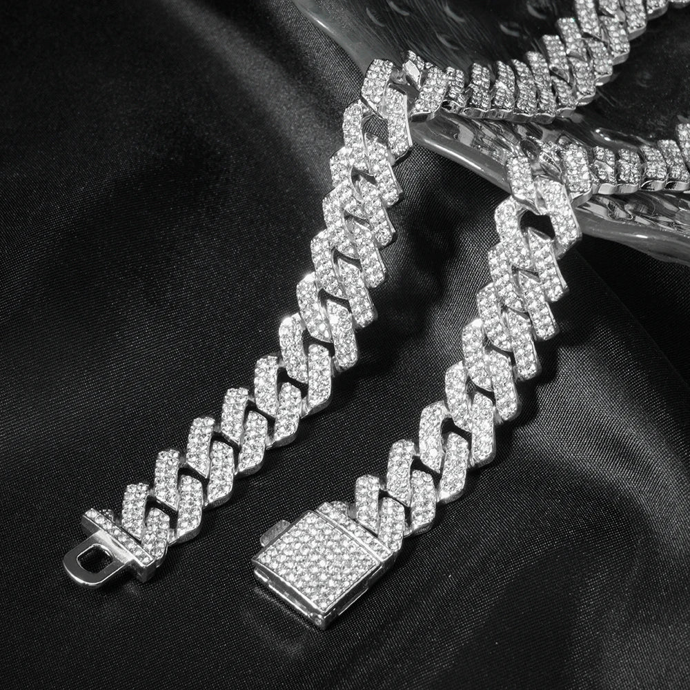 3-piece Cuban Chain Watch Set