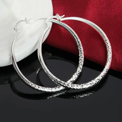 Sterling Silver 5CM Circle Hoop Earrings