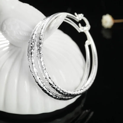 Sterling Silver 5CM Circle Hoop Earrings
