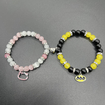 Bat Hello Cat Spider Couple Bracelets