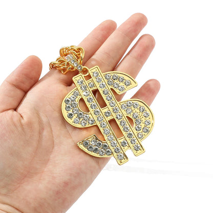 Gold Color US Dollar Pendant Necklace