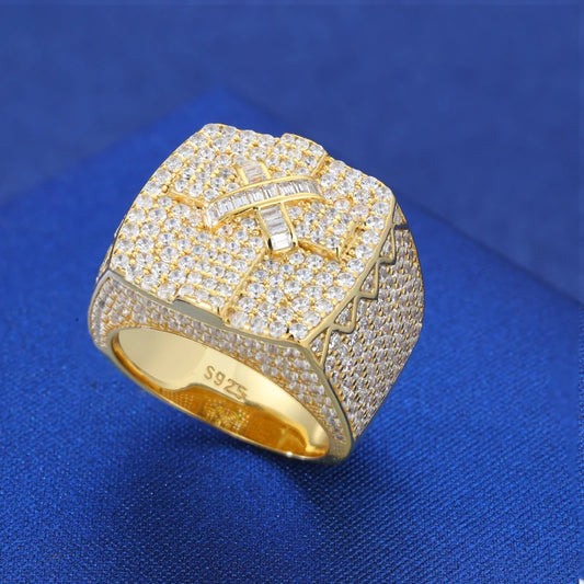 Full Iced Out Moissanite Cross Rings