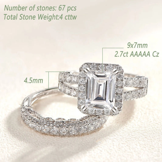 Sterling Silver Wedding Engagement Rings