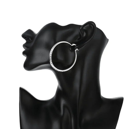 Sterling Silver 5CM Circle Hoop Earrings