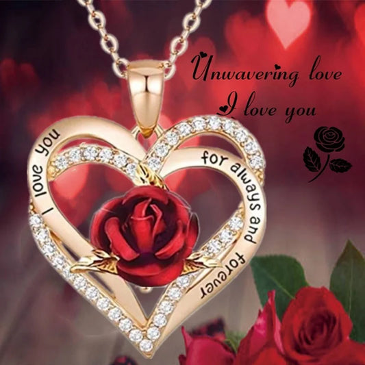 Heart Rose Necklace