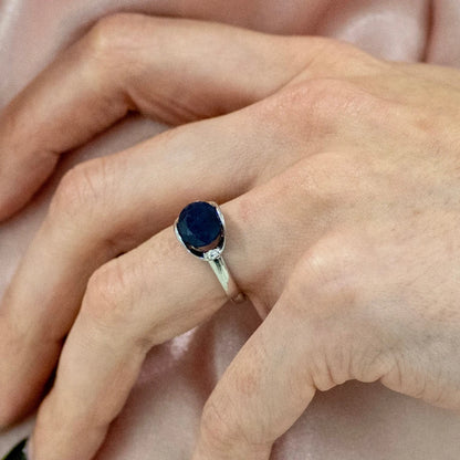 New 3.24Ct Natural Blue Sapphire Ring