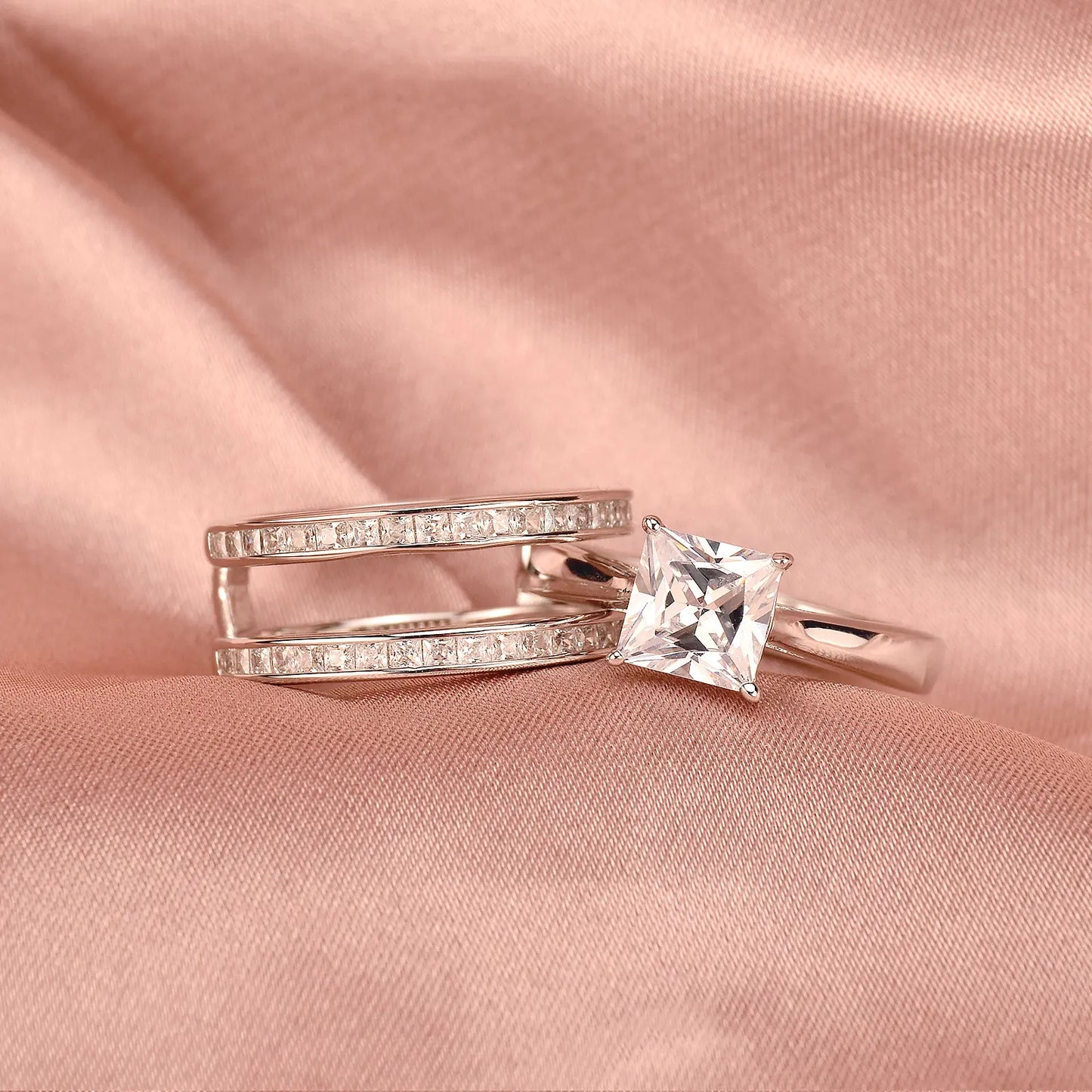 Solid 925 Sterling Silver Wedding Rings