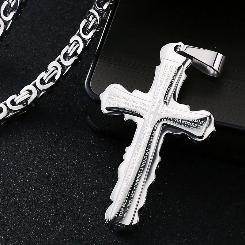 All Silver cross on table and stand