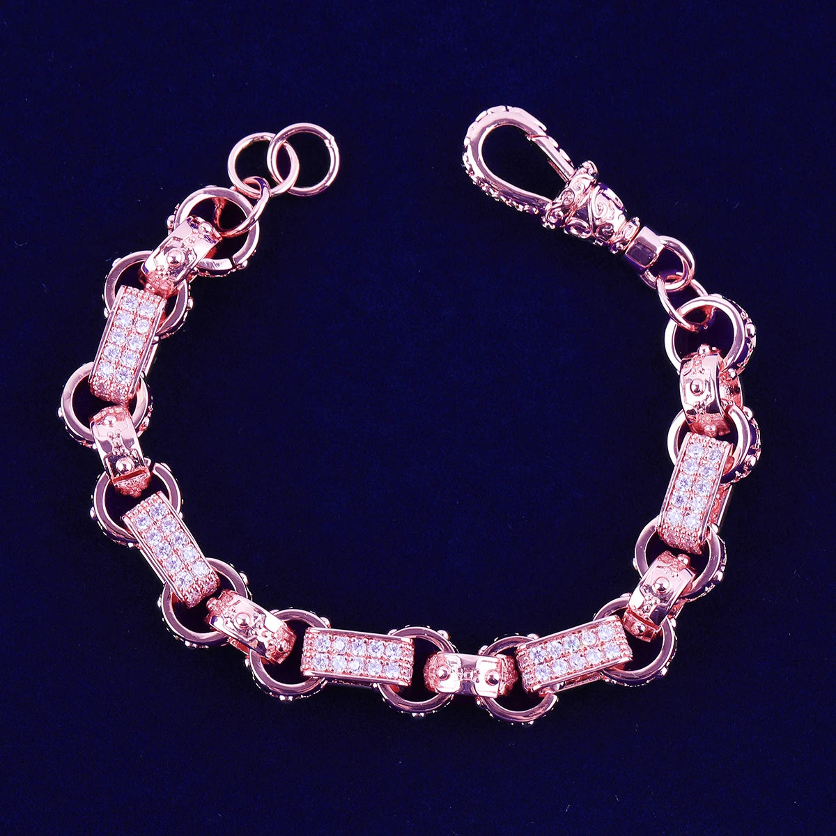 Iced Out GYSPY Bracelet rose gold top view 
