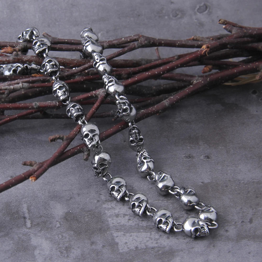 Stainless steel new skull chain necklace