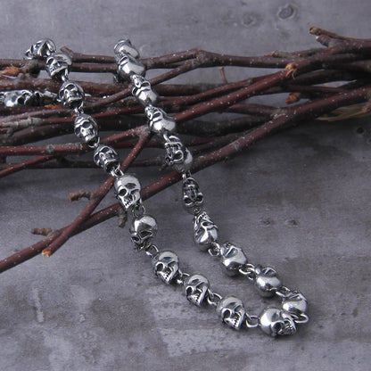 Stainless steel new skull chain necklace