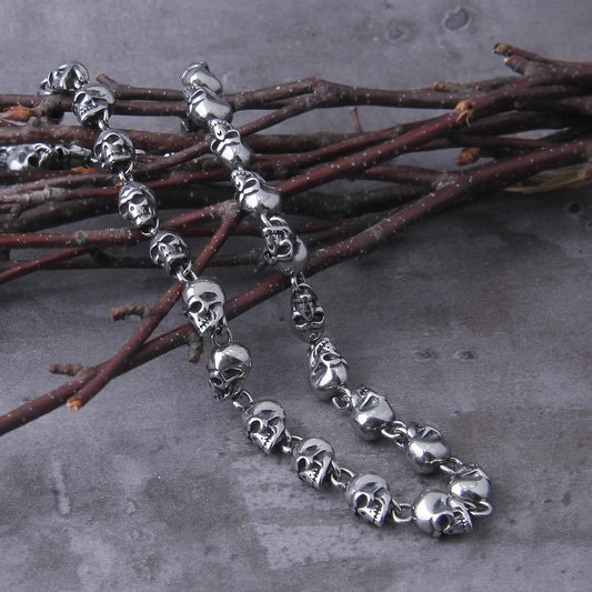 Stainless steel new skull chain necklace