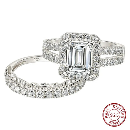Sterling Silver Wedding Engagement Rings