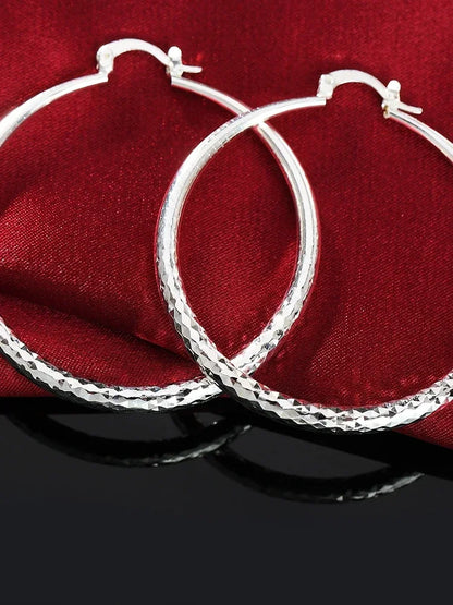 Sterling Silver 5CM Circle Hoop Earrings