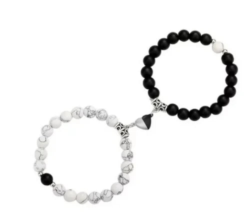 White cut black bracelet