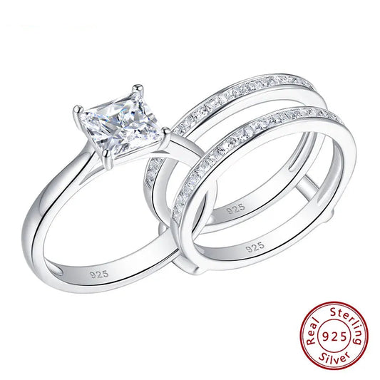 Solid 925 Sterling Silver Wedding Rings