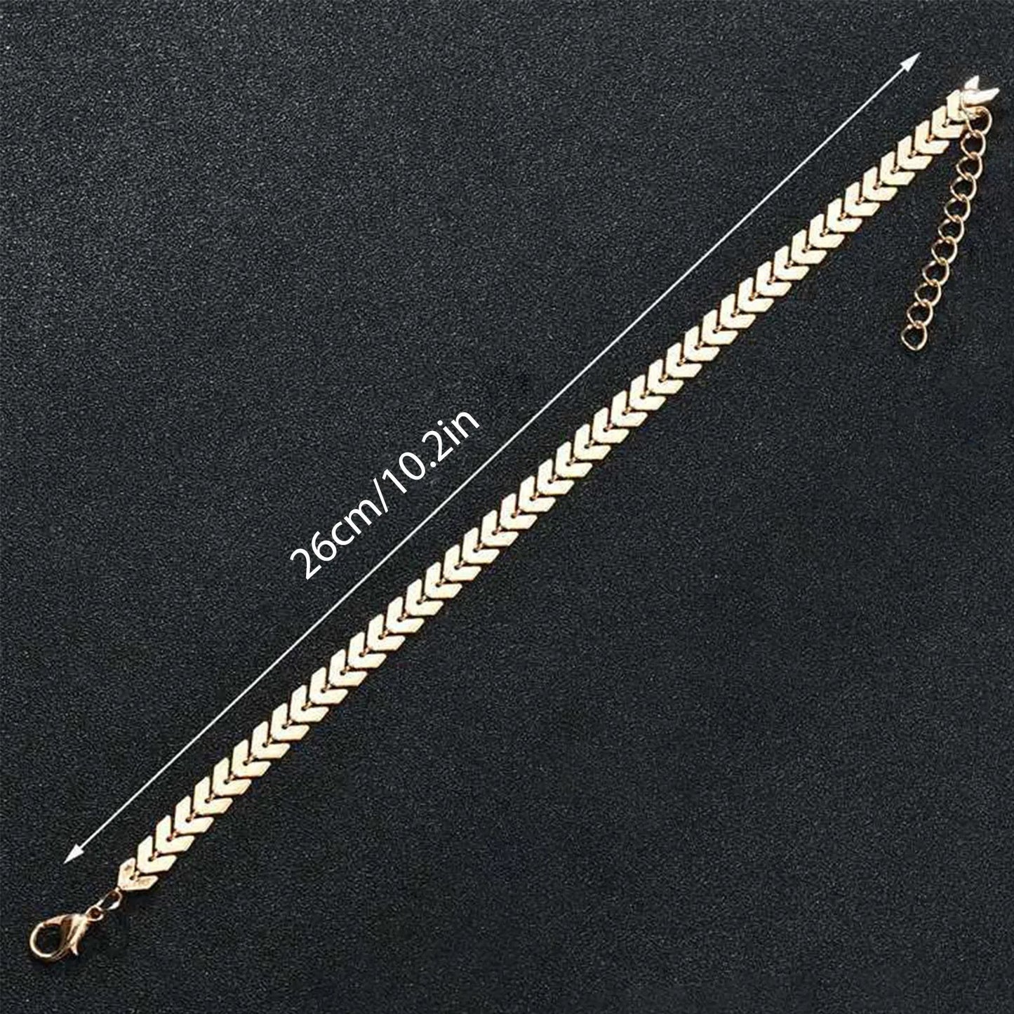 Gold Gold Plated Layered Heart Anklet
