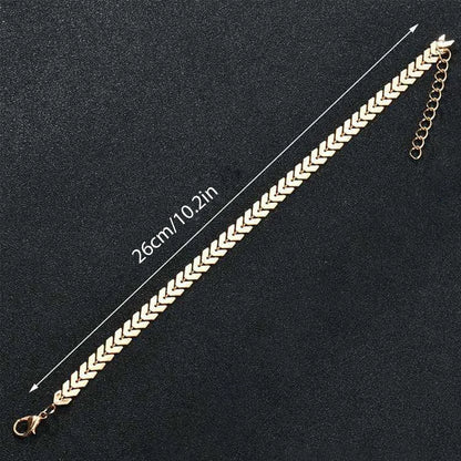 Gold Gold Plated Layered Heart Anklet