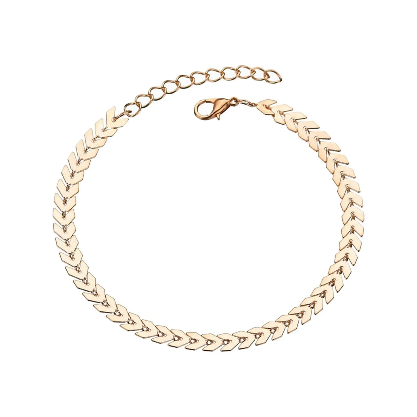 Gold Gold Plated Layered Heart Anklet