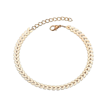 Gold Gold Plated Layered Heart Anklet