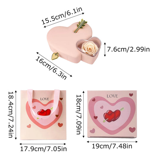 One Arrow Two Hearts Eternal Rose Jewelry Box