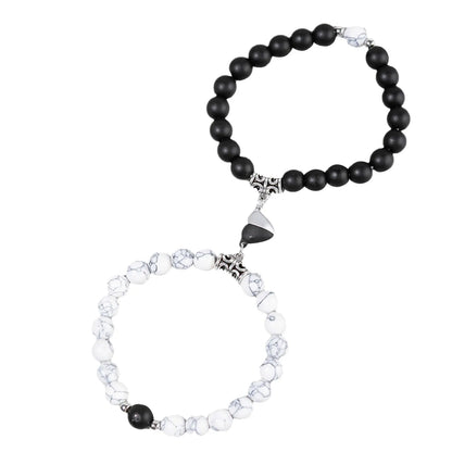 White cut black bracelet